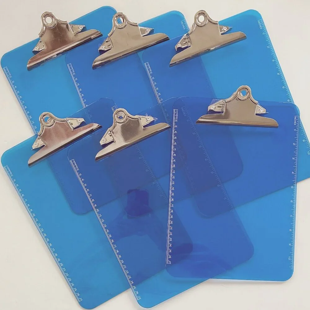Sparco Blue Plastic Clipboards, 9 x 12-1/2